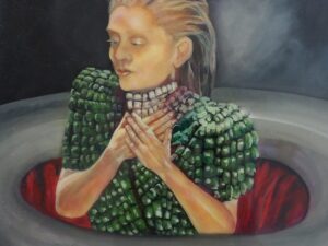Designobjekt "Frau im grünen Kleid" - Beistelltisch von Art Russi